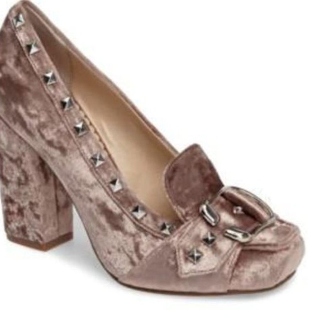 Naughty Monkey crushed velvet heeled shoe 8.5